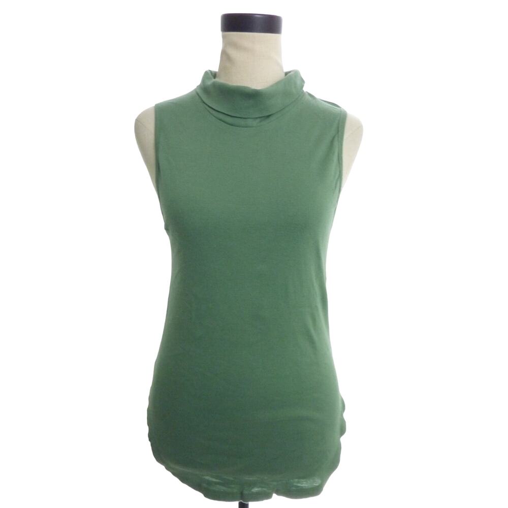 NWT Free People Green Turtleneck Tunic Top Sleeveless Shirt XS Muscle Tank
